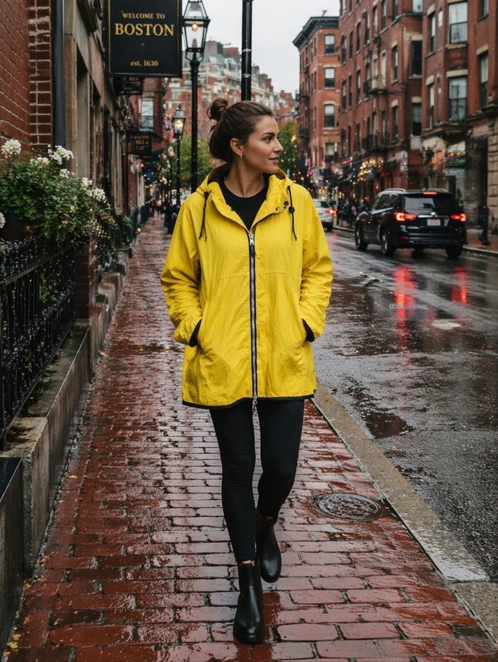 Brookstone Mens/Unisex Bright Yellow Raincoat Size‎ Medium